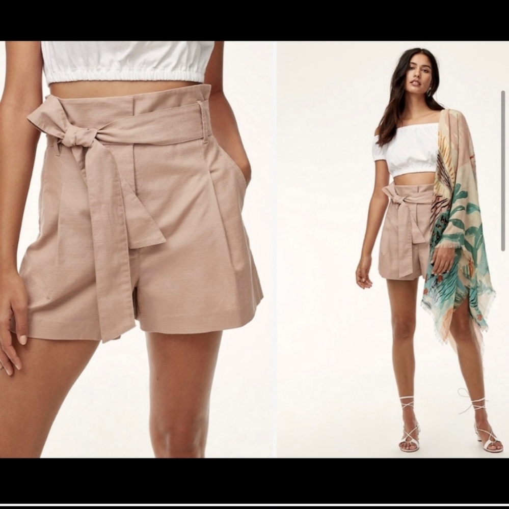 Wilfred Marne Linen Blend Tie Waist Shorts